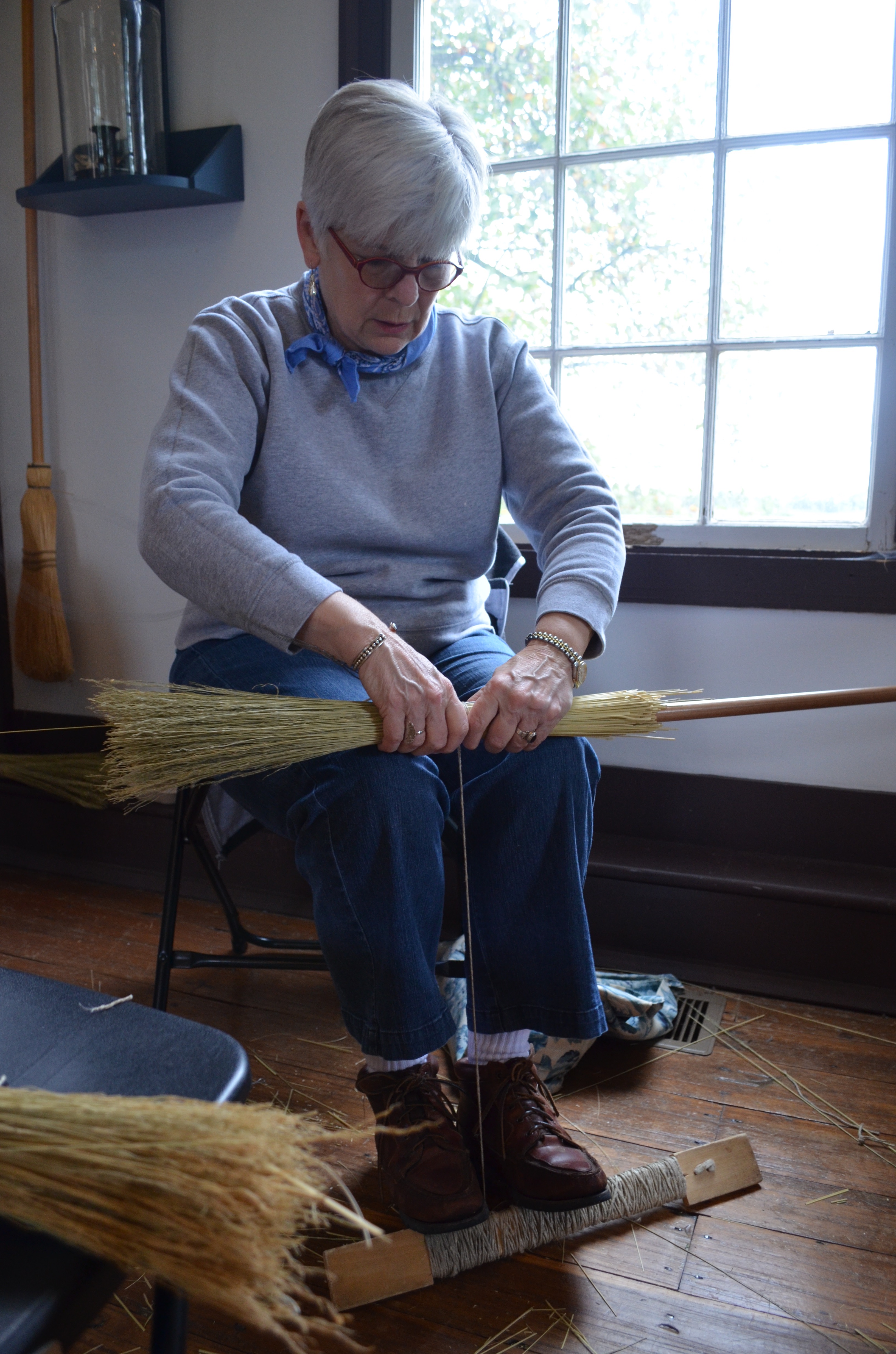 Hand-tied brooms workshop