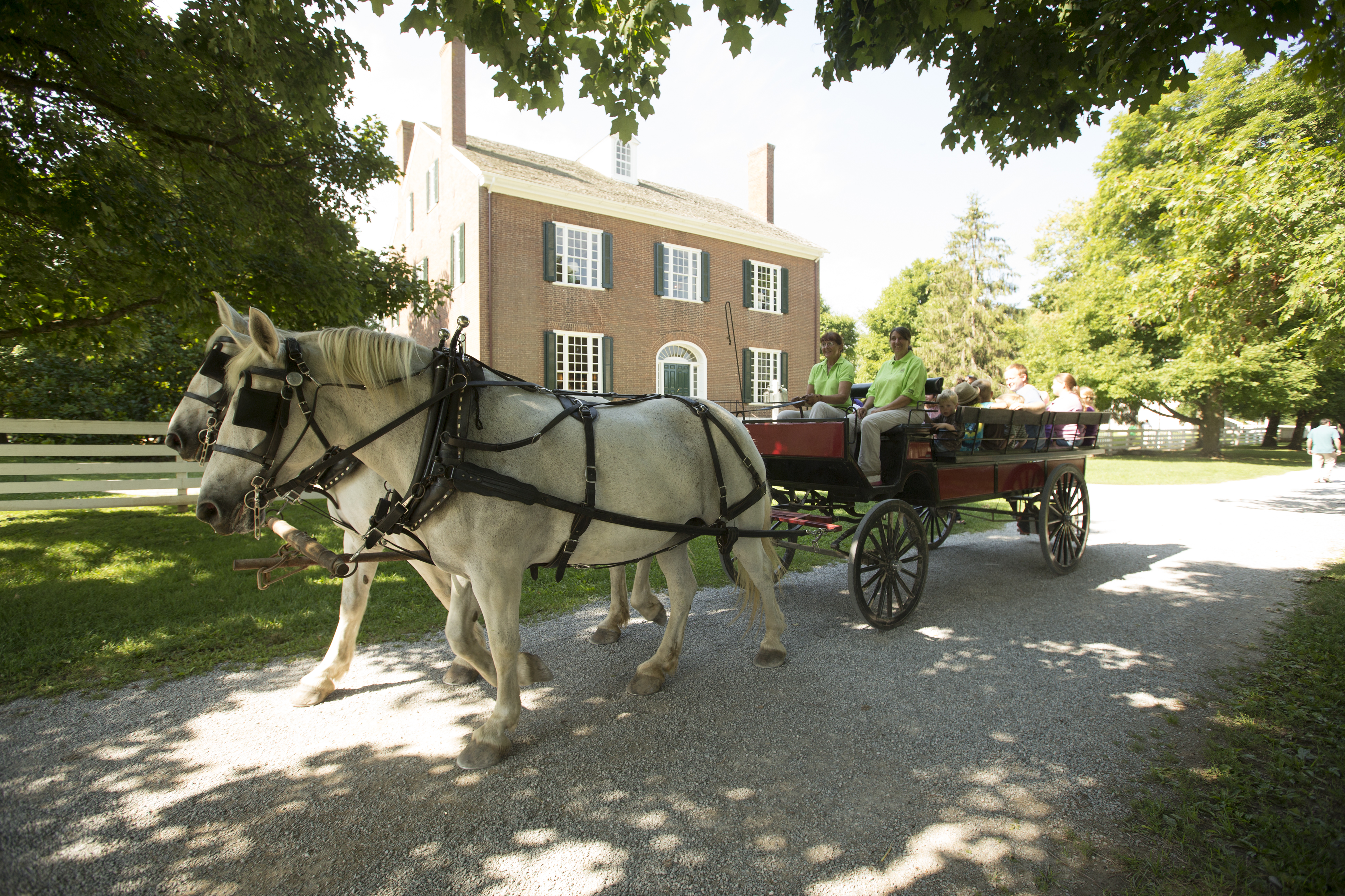 Horse drawn wagon ride at Shaker Village of Pleasant Hill