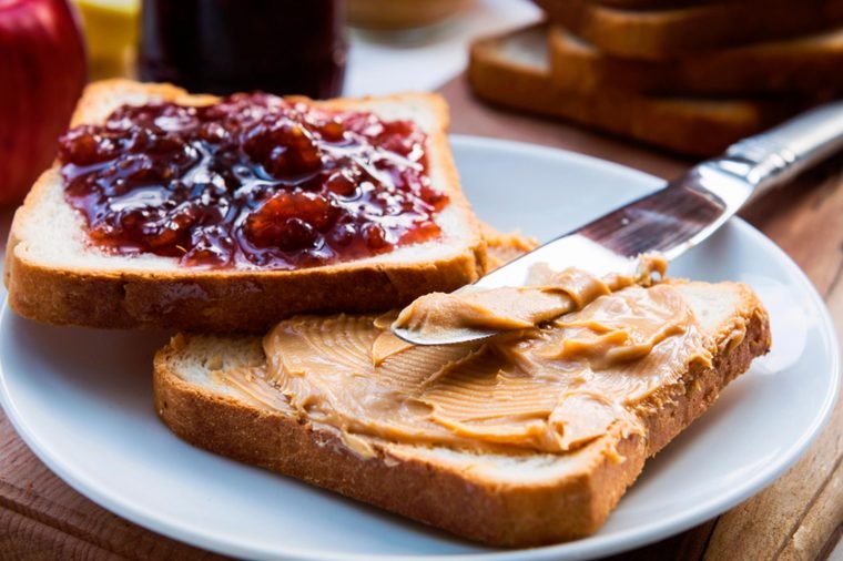 Peanut butter and jelly, PB and J, PB & J, sandwich, jelly, fruit spread
