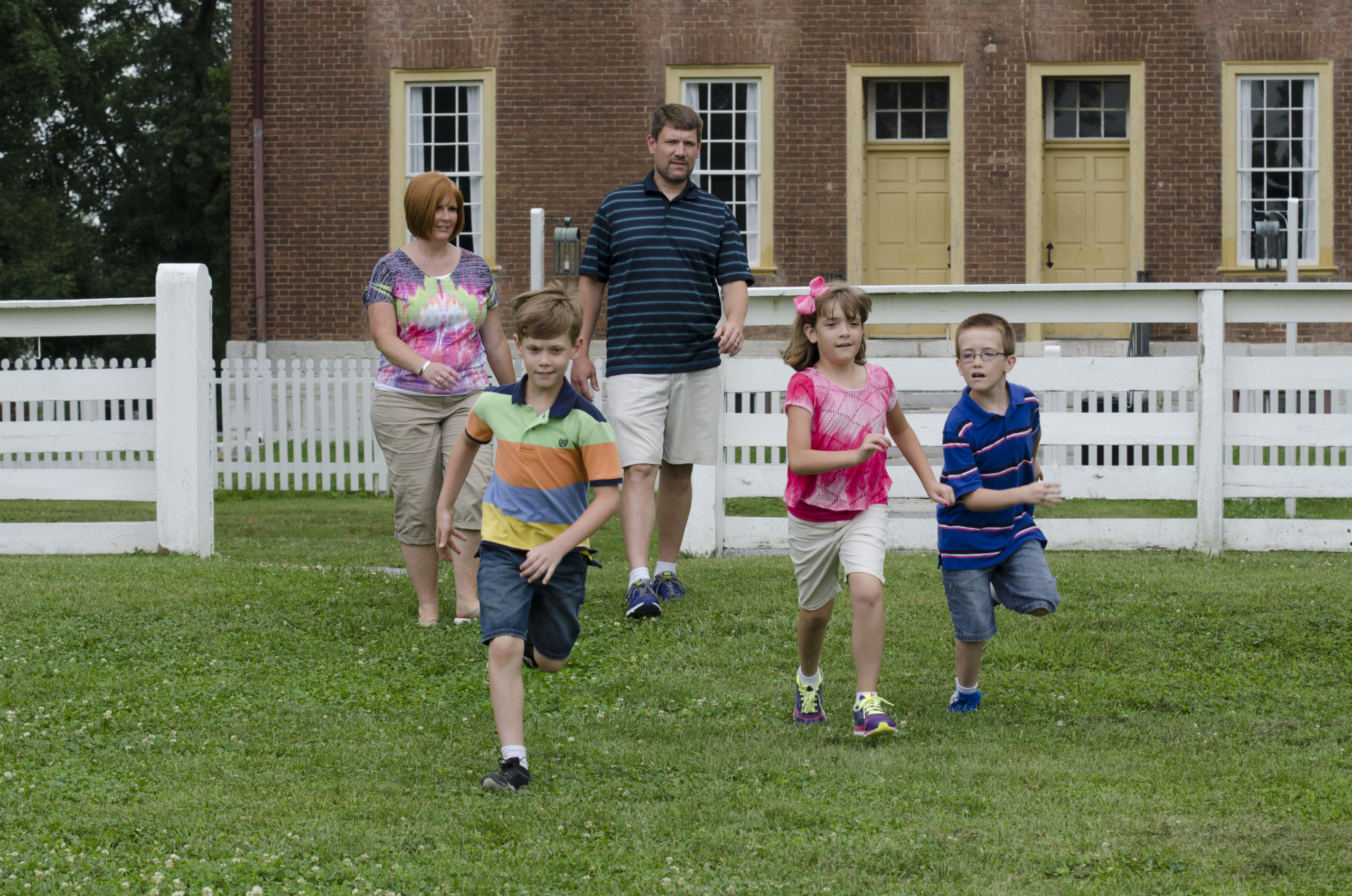 Family outside, Shaker Village family